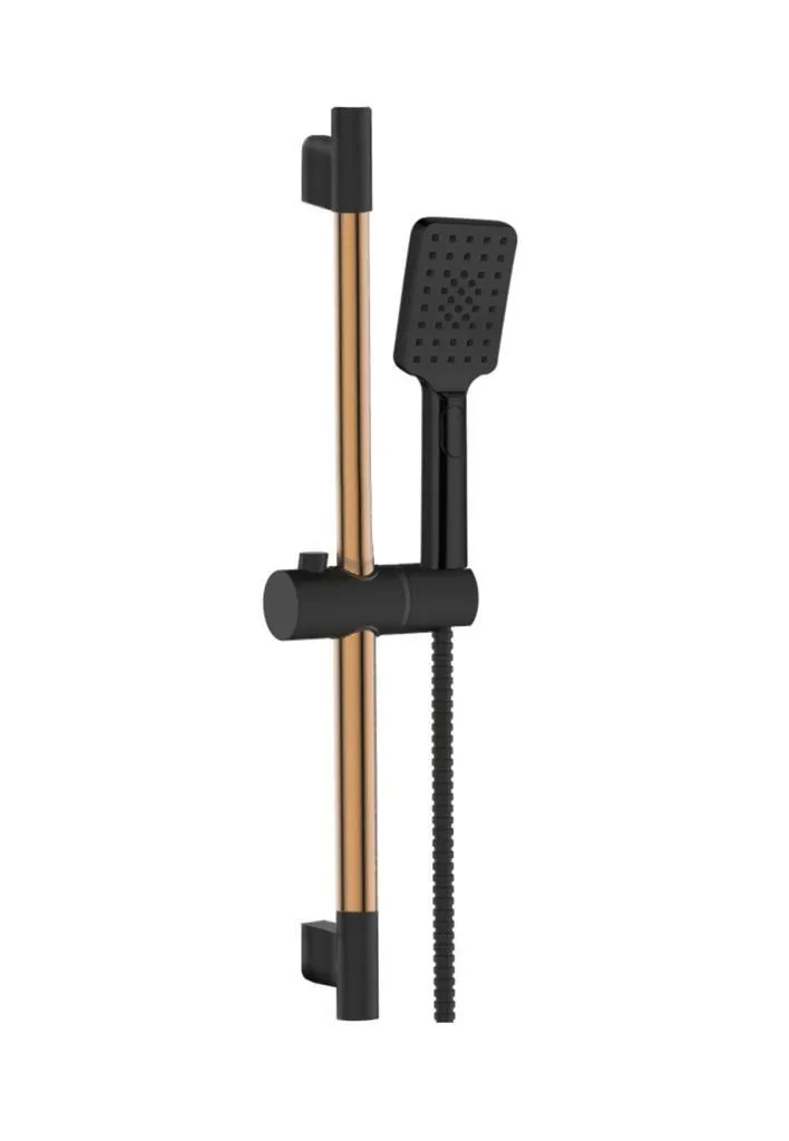 Set Doccia Completo MIDNIGHT | Montaggio Facile Nero/Oro Rosa