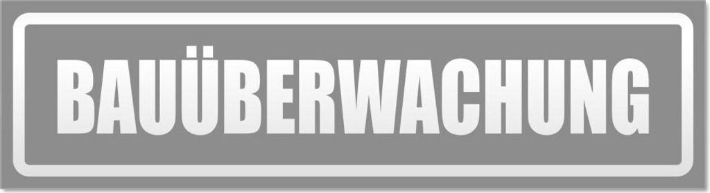 Kiwistar - Autoaufkleber - Grau - 30 x 8 cm - Bauüberwachung invertiert - Hinweis Aufkleber Sticker für Auto, Kfz, Fahrrad, PKW, LKW