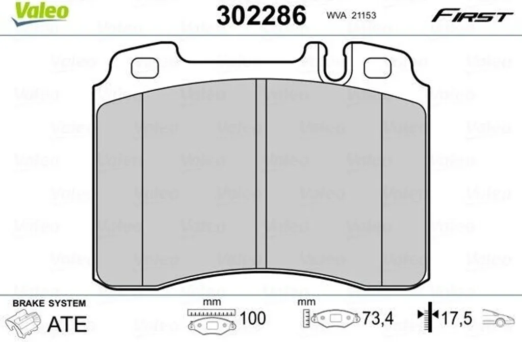 Jeu de plaquettes de frein avant pour Mercedes-Benz Classe E W124 S210