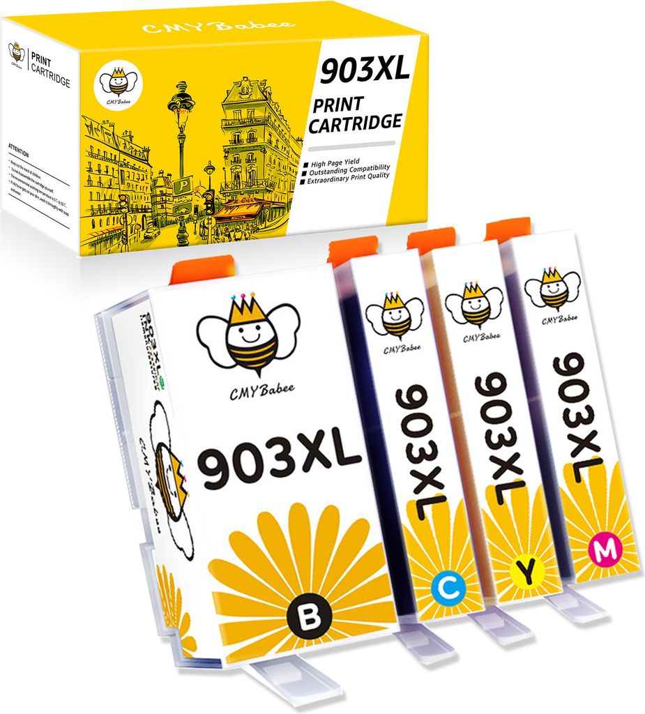 CMYBabee 4er pack ersetzt für HP 903 XL HP903XL Multipack Druckerpatrone Tintenpatrone Officejet 6950 6962 Pro 6960 6968 6970 6971 6961 6974 6963 ...