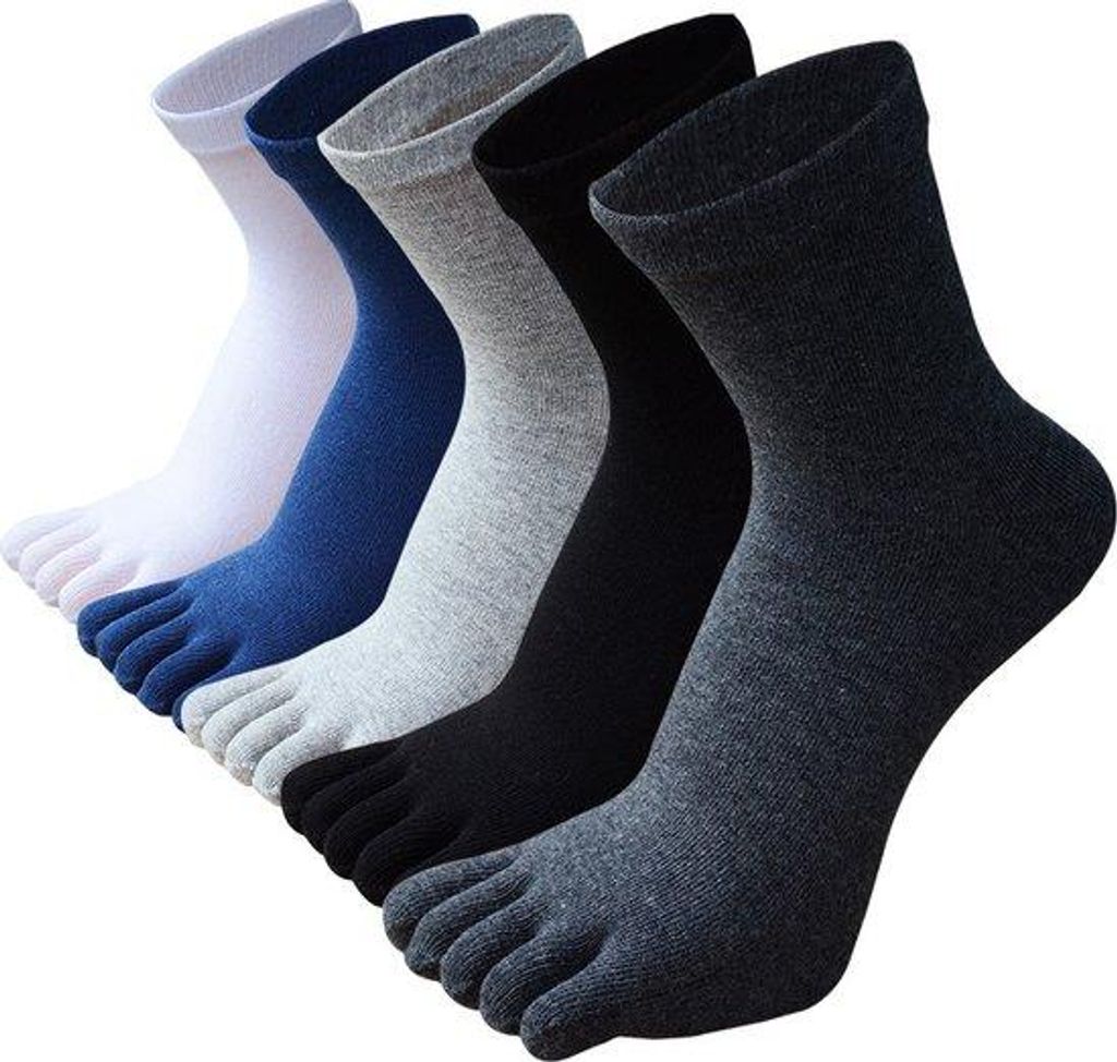 41-46 Größe fünf Fingersocken, 5 Paar Set, reine Baumwolle, Produktbild 