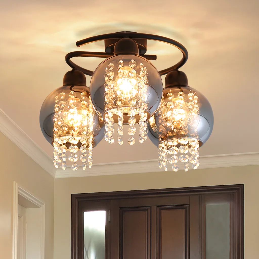 Plafonnier de Chambre Moderne E27 pour un Éclairage Douceur en Verre