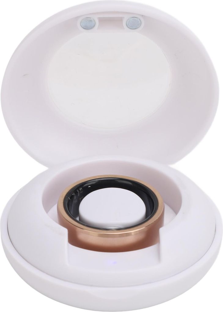 Smart Ring Health Tracker Schlafüberwachung Schrittzählung IP68 Wasserdicht tragbar mit APP und Ladeetui für Männer Frauen Gold Nr. 9