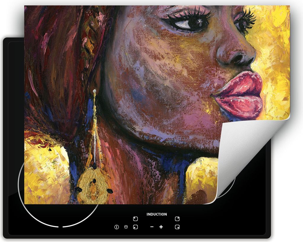 DarHaus Herdabdeckplatte 70x52 cm Anti Rutsch Matte Aufrollbar, bild - Frau