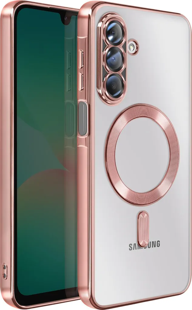 Avizar, Cover Galaxy A26 MagSafe compatibile Chrome Edge Plain, oro rosa