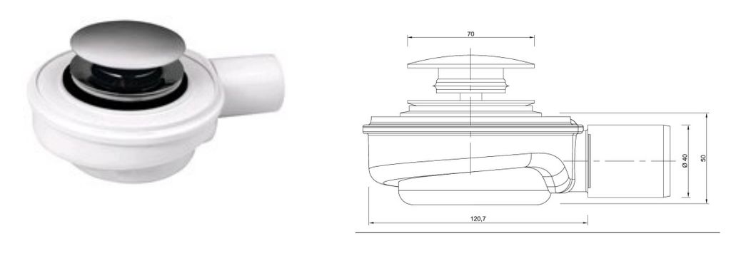 AKCES Duschsiphon SPEED 2 50mm Klick-Klack 19221