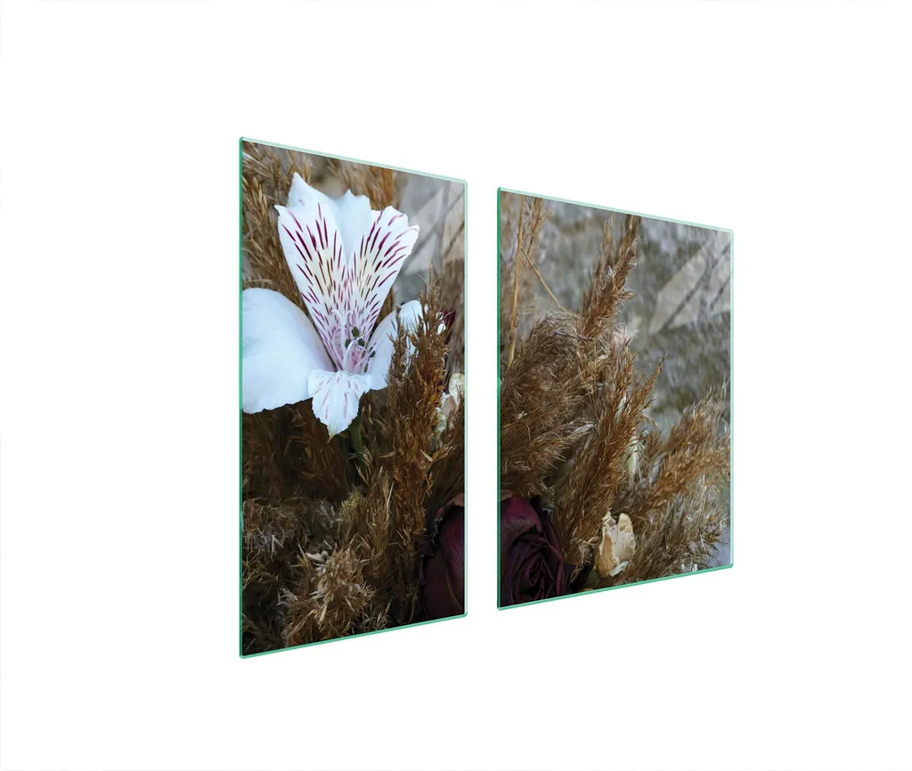 Piastre copri fornelli 2 pezzi 90x52 Copri piano cottura in ceramica tagliere in vetro Orchidee Brau