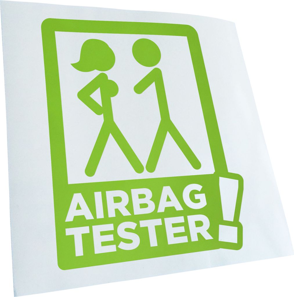 Kiwistar - Autoaufkleber - Airbag Tester - Lindgrün - 40x31cm - Aufkleber für Auto, Laptop, Fahrrad, LKW, Motorrad Mehrfarbig JDM Decal Racing