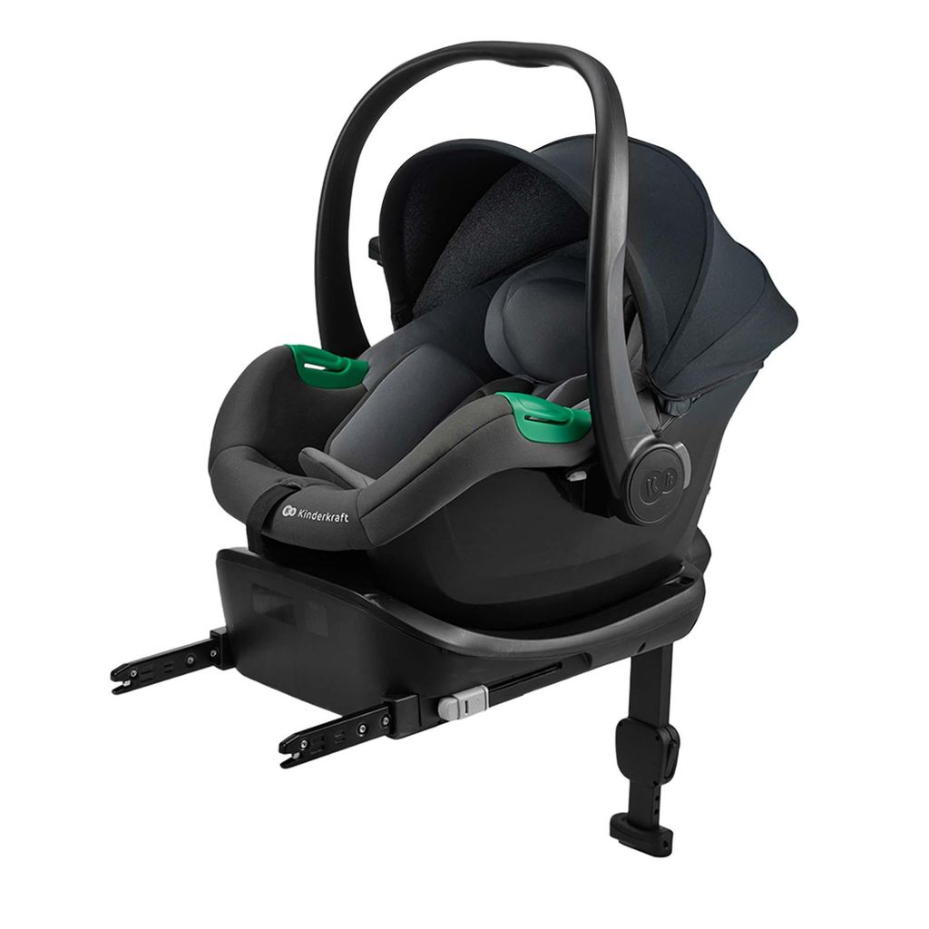 Kinderkraft MINK PRO 2 i-Size Babyschale, Autositz 40–87 cm, R129, mit ISOFIX-Basis MINK FX 2, SPS+, H-GUARD+, EASY GROW, Grau