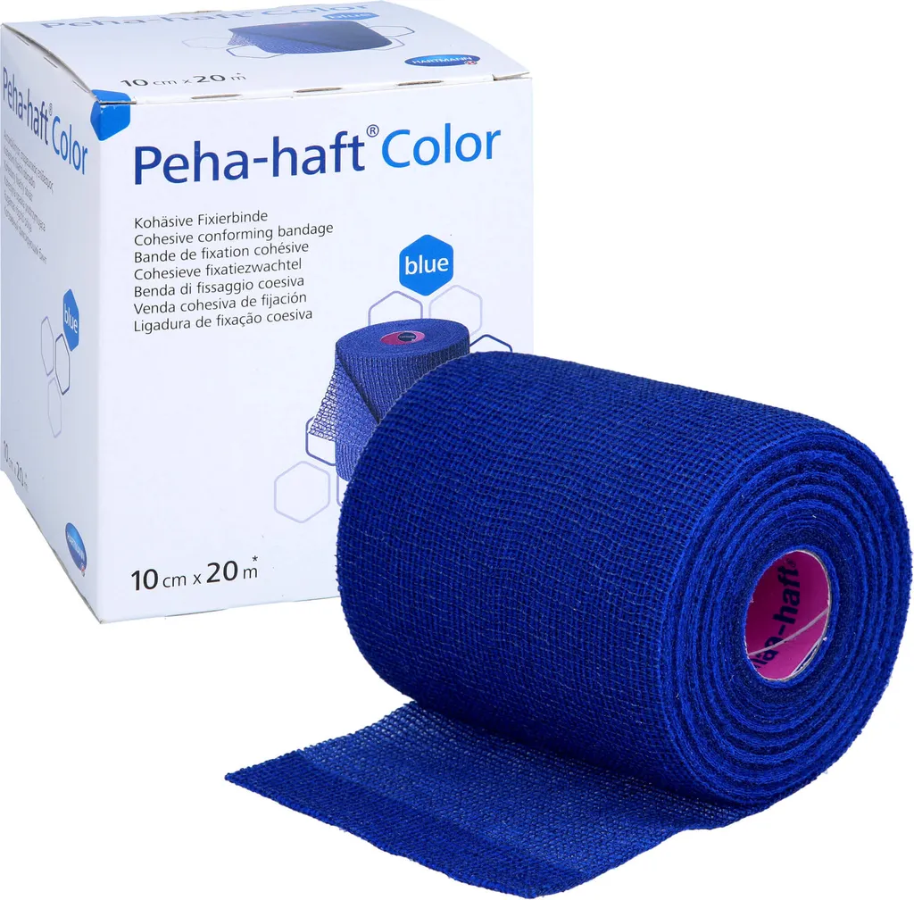 Hartmann Peha-haft Benda elastica di fissaggio a colori, blu 10 cm x 20 m | confezione (1 pezzo) - 5