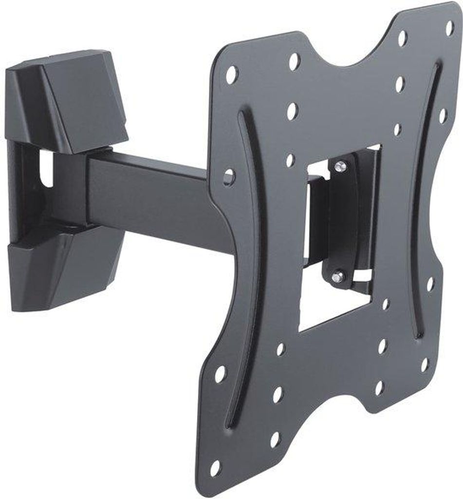 Schwarze TV-Wandhalterung bis 42 Zoll, kantel- und drehbar, 25kg