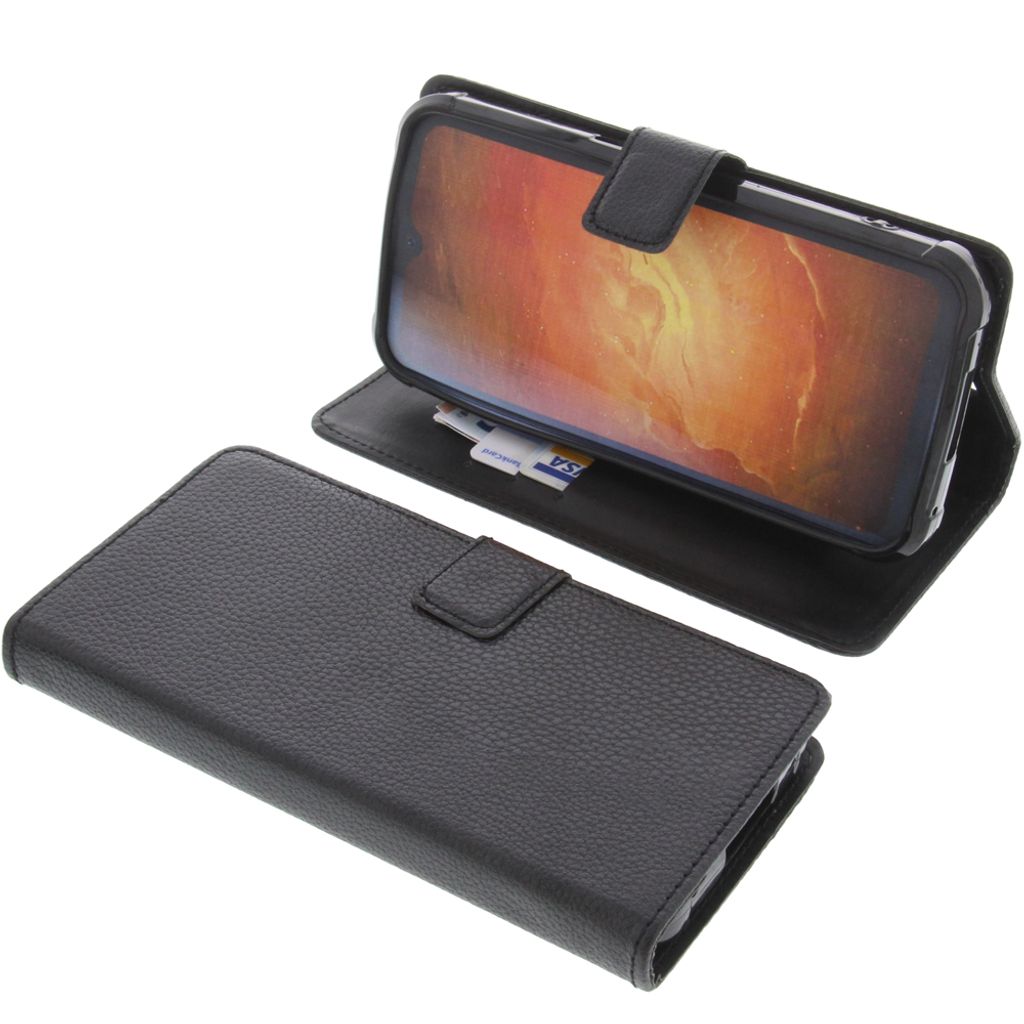 foto-kontor Tasche kompatibel mit Blackview BV9800 Book Style schwarz Schutz Hülle Buch