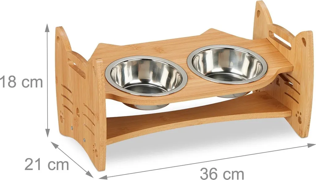 Support de gamelles surélevé et ajustable pour chats et petits chiens - 4