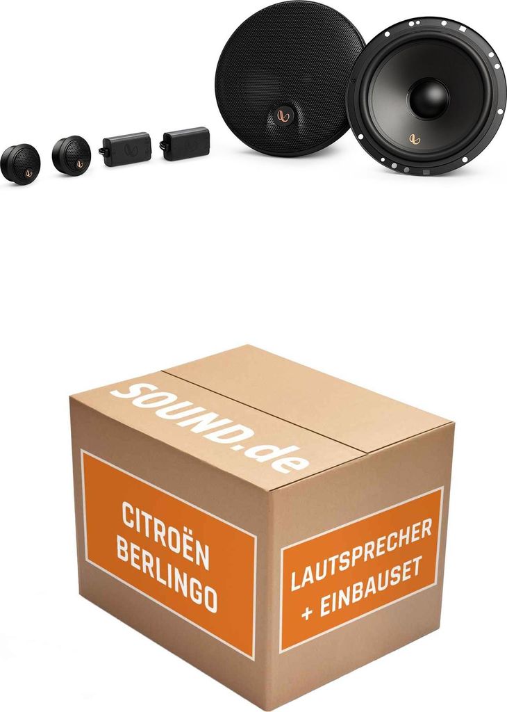 Lautsprecher Boxen Einbaupaket vorne Infinity Alpha 603C passend für Citroën Berlingo II | 90Watt RMS