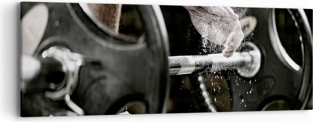 Bild auf Leinwand - Leinwandbild - Sport athlet anheben fitness - 90x30cm - Wand Bild - Wanddeko - Leinwanddruck - Bilder - Kunstdruck - Wanddekora...