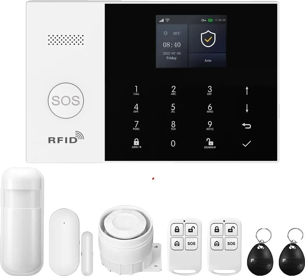 Alarme maison connectée 4G-A et kit de sécurité sans fil multifonction
