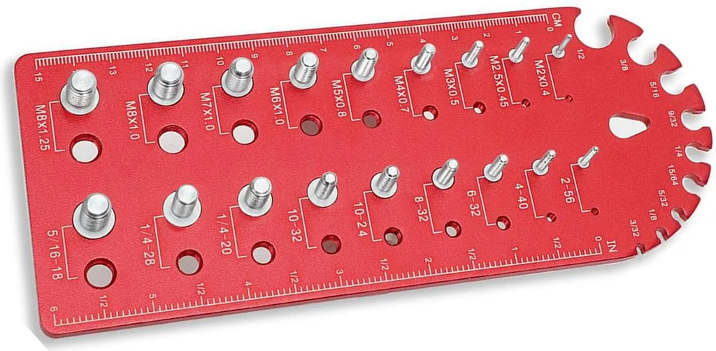 Jauge de filetage en aluminium haute précision avec marquage métrique