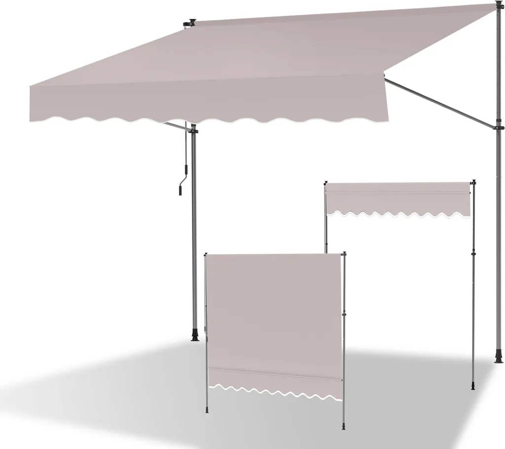 Tenda da Sole Beige Jiubiaz 250cm: Design Funzionale Senza Fori