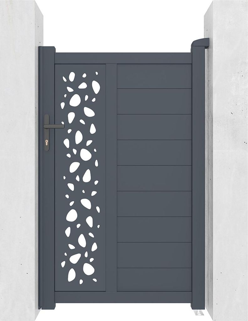 Gartentür 1m SUNNY H.160cm + Öffnungsumkehrsatz