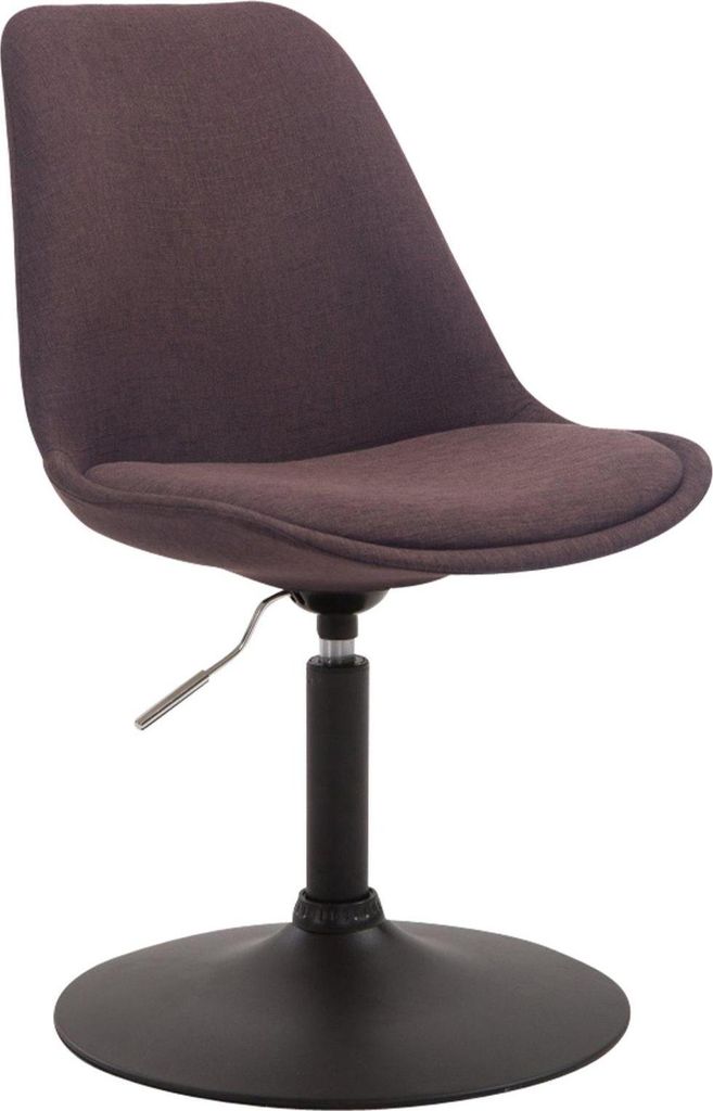 Esszimmerstuhl mit Stoffpolsterung – Loungesessel – 360 ° drehbar mit verstellbarer Sitzhöhe. Farbe: Braun | Grundfarbe: Schwarz