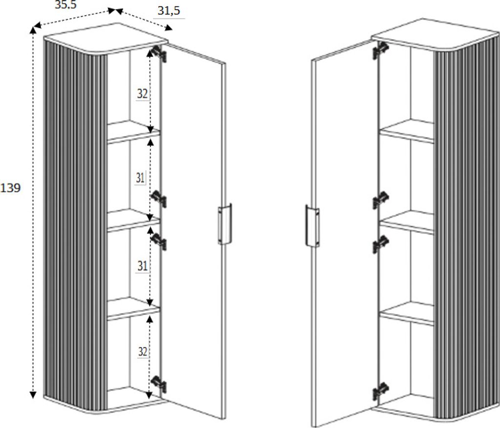RODAN | Kúpeľňová Zostava Nábytku - Hnedý Mat - 80/52/41 cm Obrázok produktu 16