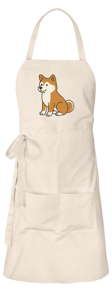Huuraa Schürze Akita Inu Comic Akita Natur mit Taschen Baumwolle Kochschürze Geschenkidee