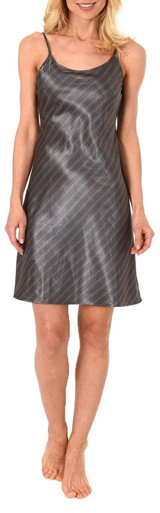 Damen Satin Negligé Spaghetti Nachthemd im eleganten Streifendesign - 61515 ; anthrazit , 44