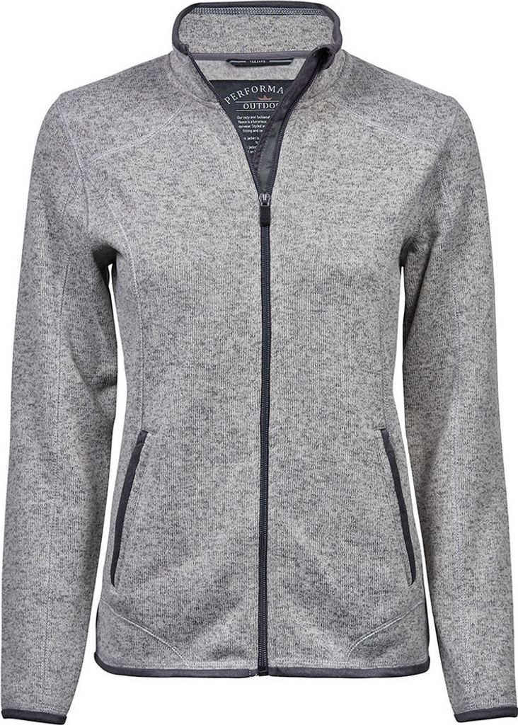 Tee Jays Damen Outdoor Strick-Fleece-Jacke PC3424 (S) (Grau meliert)