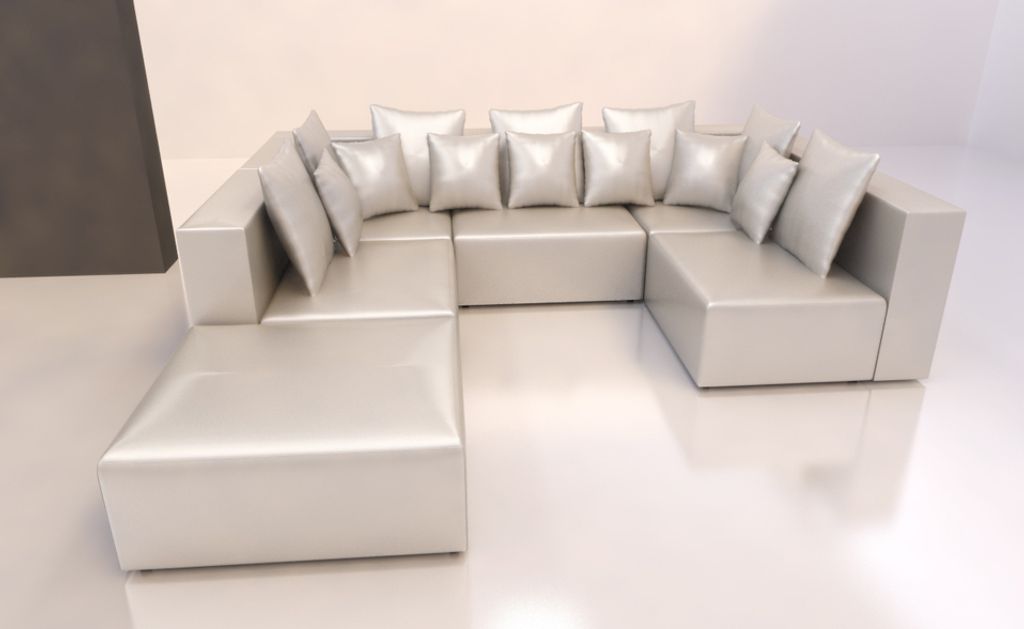 Exklusive Design-Wohnlandschaft HOLLYWOOD SILBER
