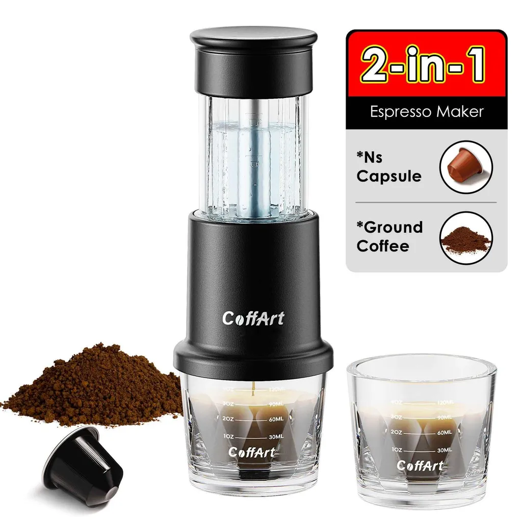 Machine à expresso manuelle 18 bars Zimilo 2-en-1 sans électricité