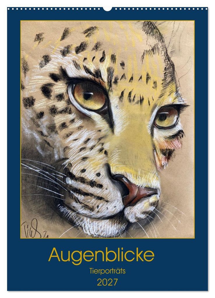Augenblicke - Tierporträts (Wandkalender 2027 DIN A2 hoch), CALVENDO Monatskalender