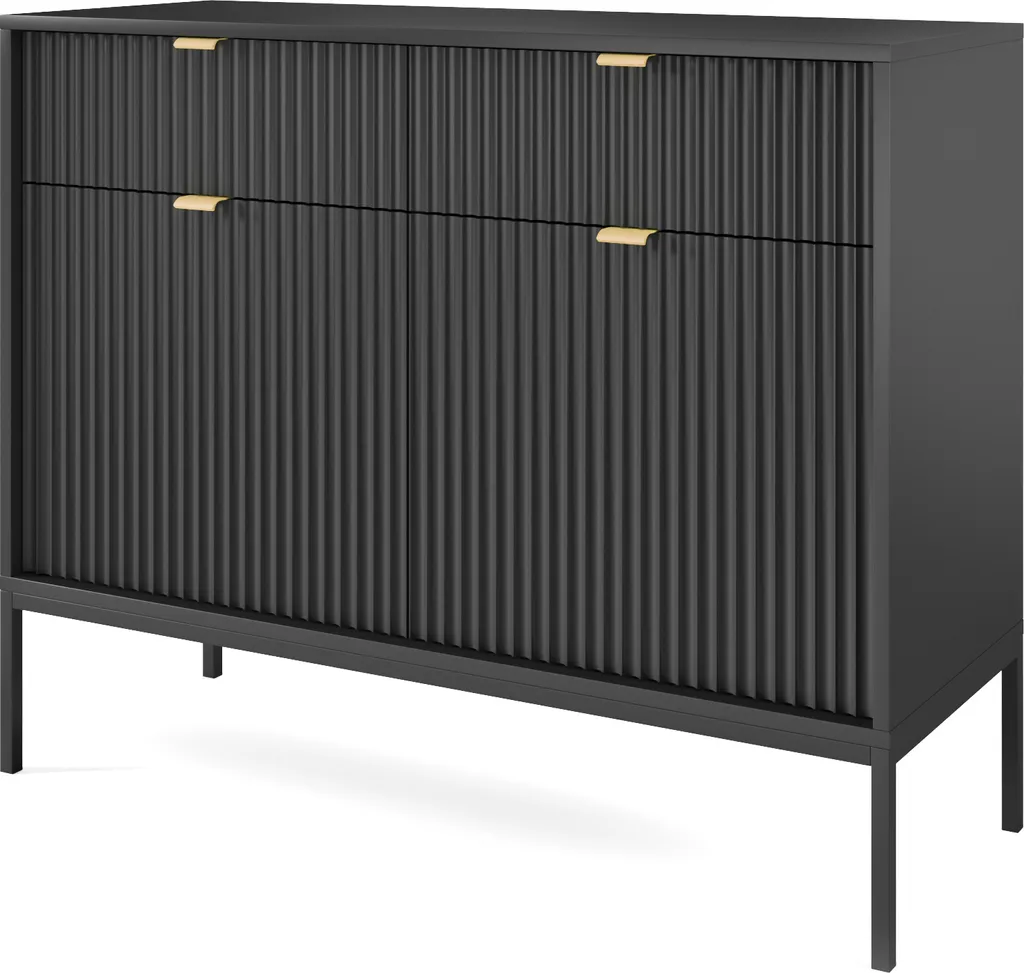 Commode de Chambre NOVA 104 cm Noire - Idéal Rangement Vêtements