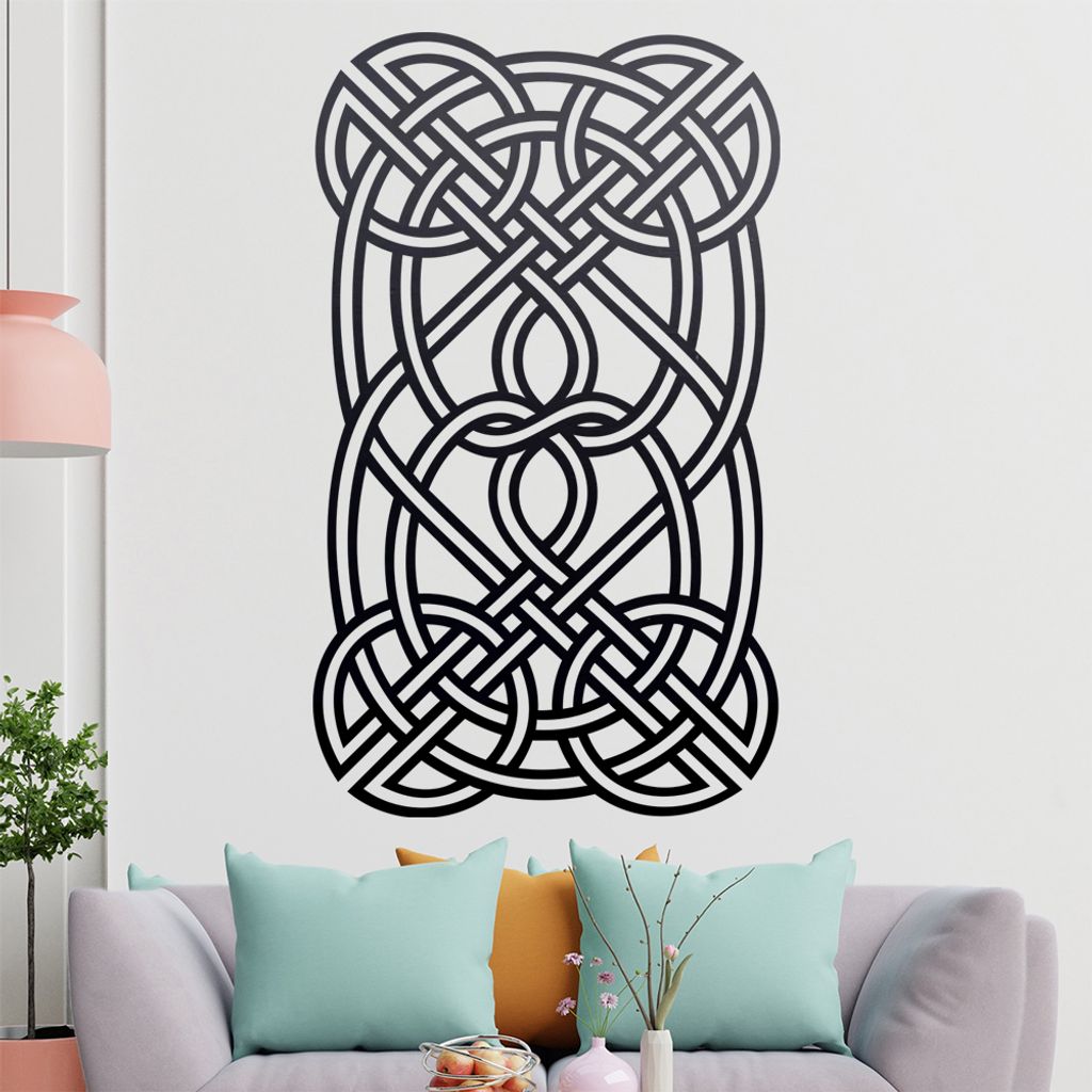 keltischer Knoten - Knotenmuster Wandtattoo in 6 Größen - Wandaufkleber Wall Sticker - Dekoration, Küche, Wohnzimmer, Schlafzimmer, Badezimmer