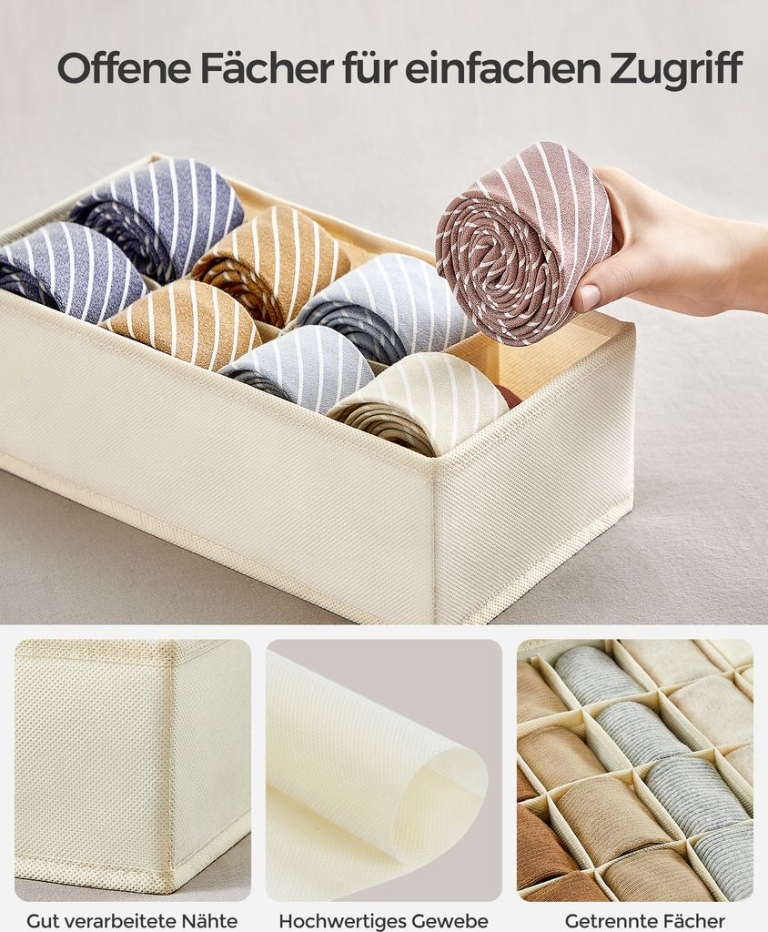 SONGMICS Unterwäsche-Organizer, Aufbewahrungsbox, 8er Set, Produktbild 5