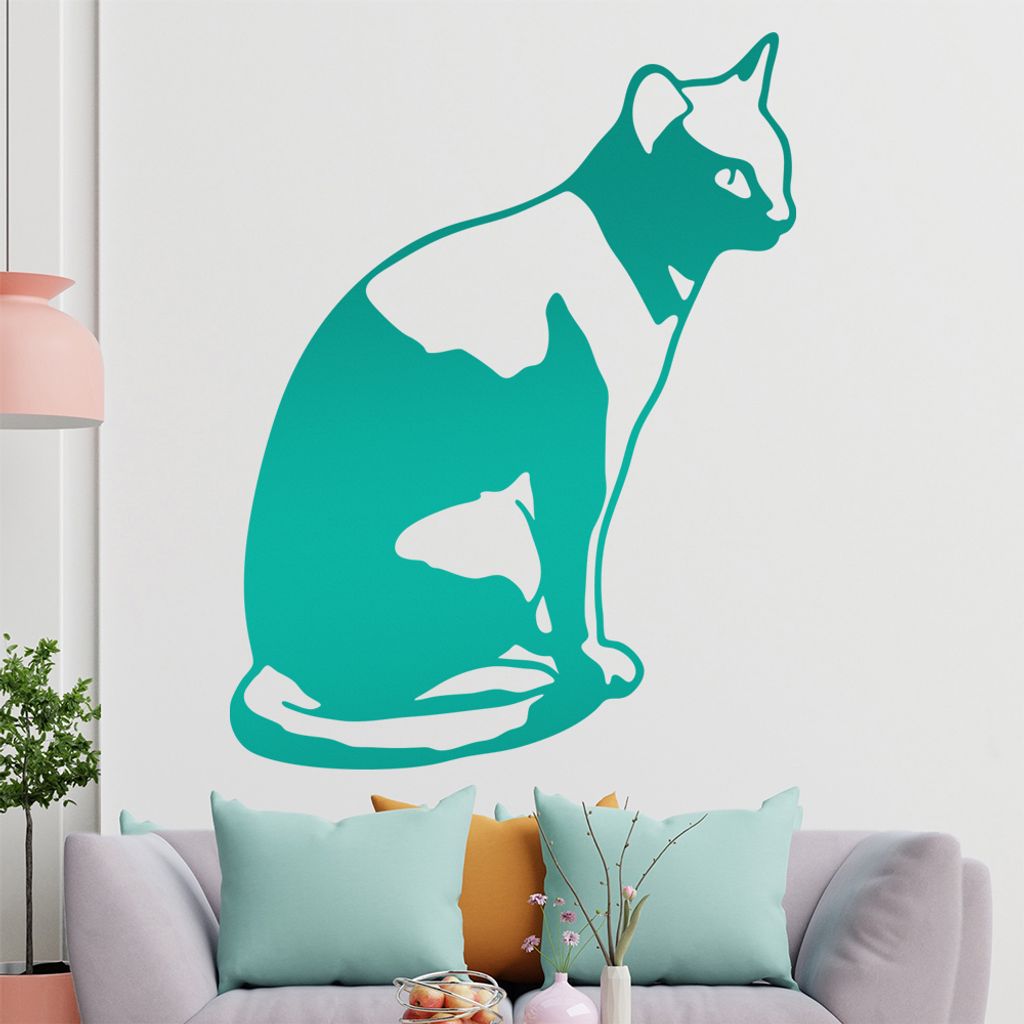 KIWISTAR Katze sitzt - Kitty Cat Kater Wandtattoo in 6 Größen - Wandaufkleber Wall Sticker - Dekoration, Küche, Wohnzimmer, Schlafzimmer, Badezi...