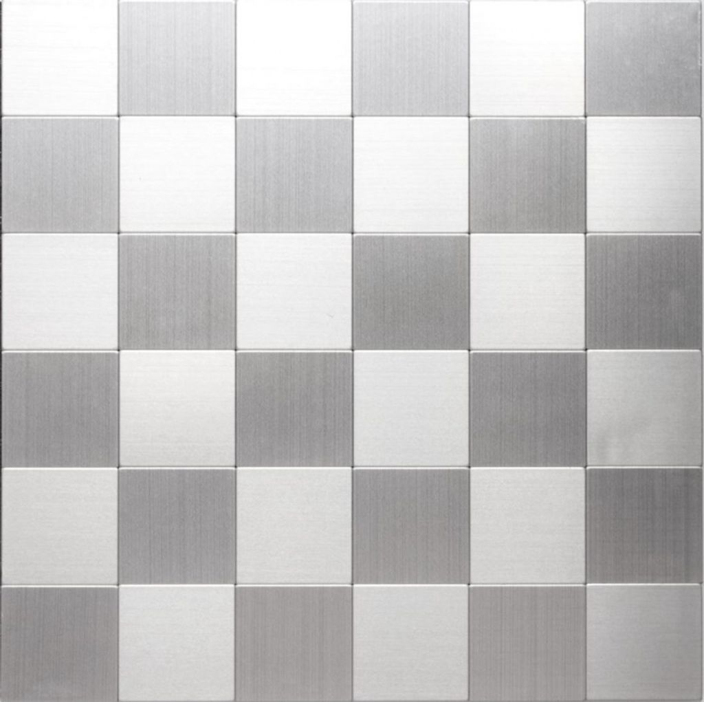 Mosaikfliese selbstklebend Aluminium silber metall metall MOS200-4MM99