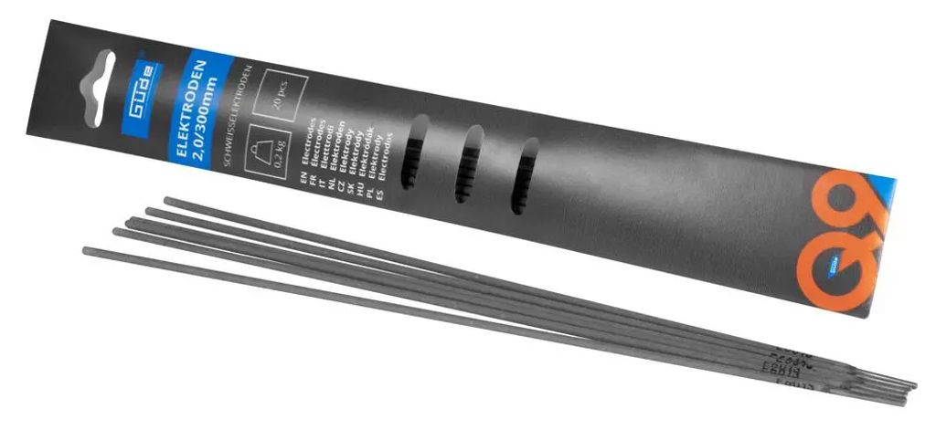 GÜDE 20 Schweißelektroden 2,0 mm, Stabelektroden für Bau- und Werkzeugstähle