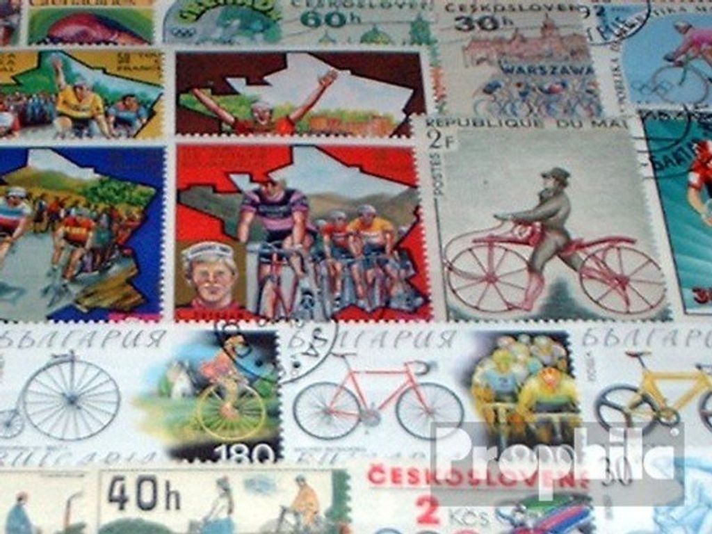 Briefmarken Motive 25 verschiedene Fahrräder Marken