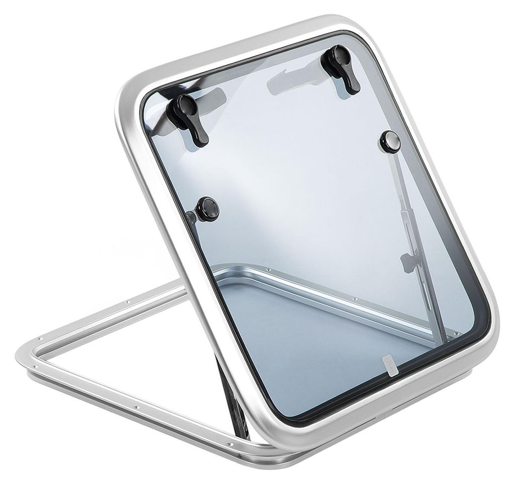 360 x 360 mm Bootslüftungslukenfenster, quadratisch, herausschiebbare Deck-Bullauge, Oberlichter, Flucht für 3–23 mm dicke Marine-Yacht-Wohnmobile