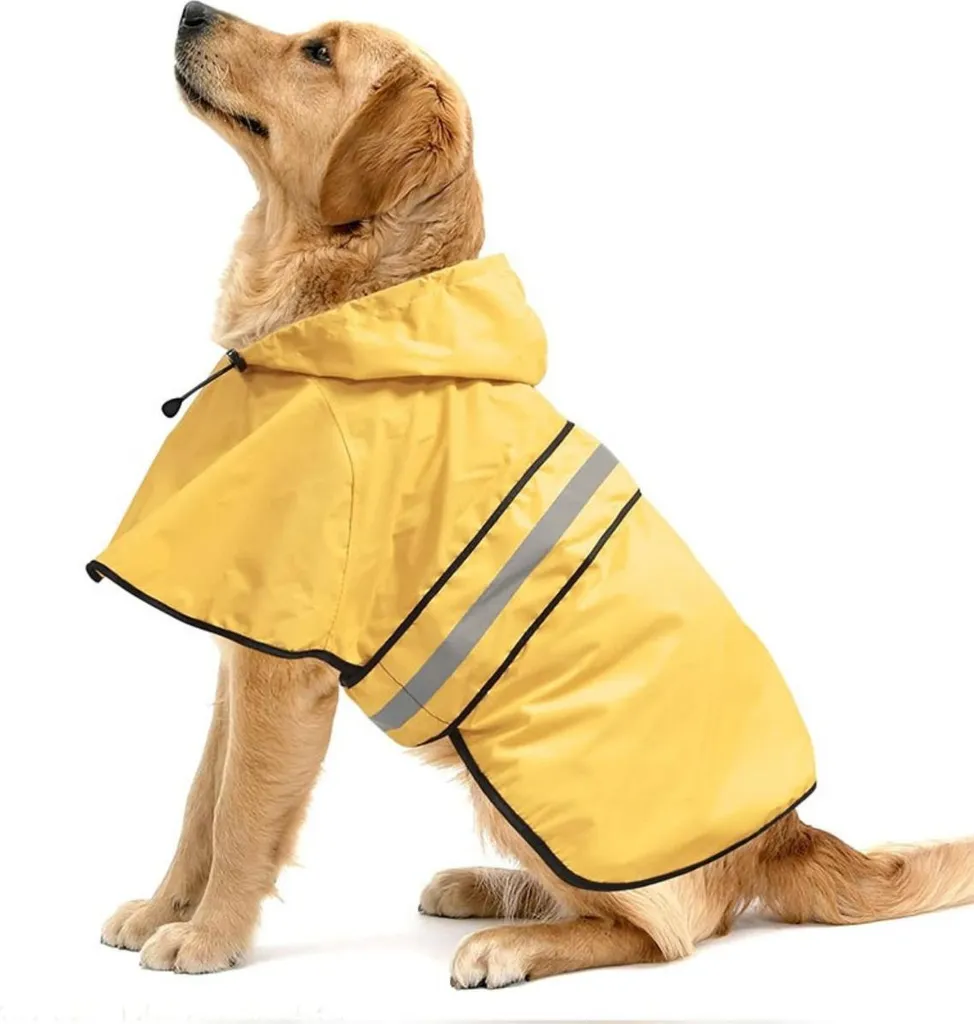 INF Impermeabile Riflettente per Cani di Taglia Piccola e Grande, Giallo M