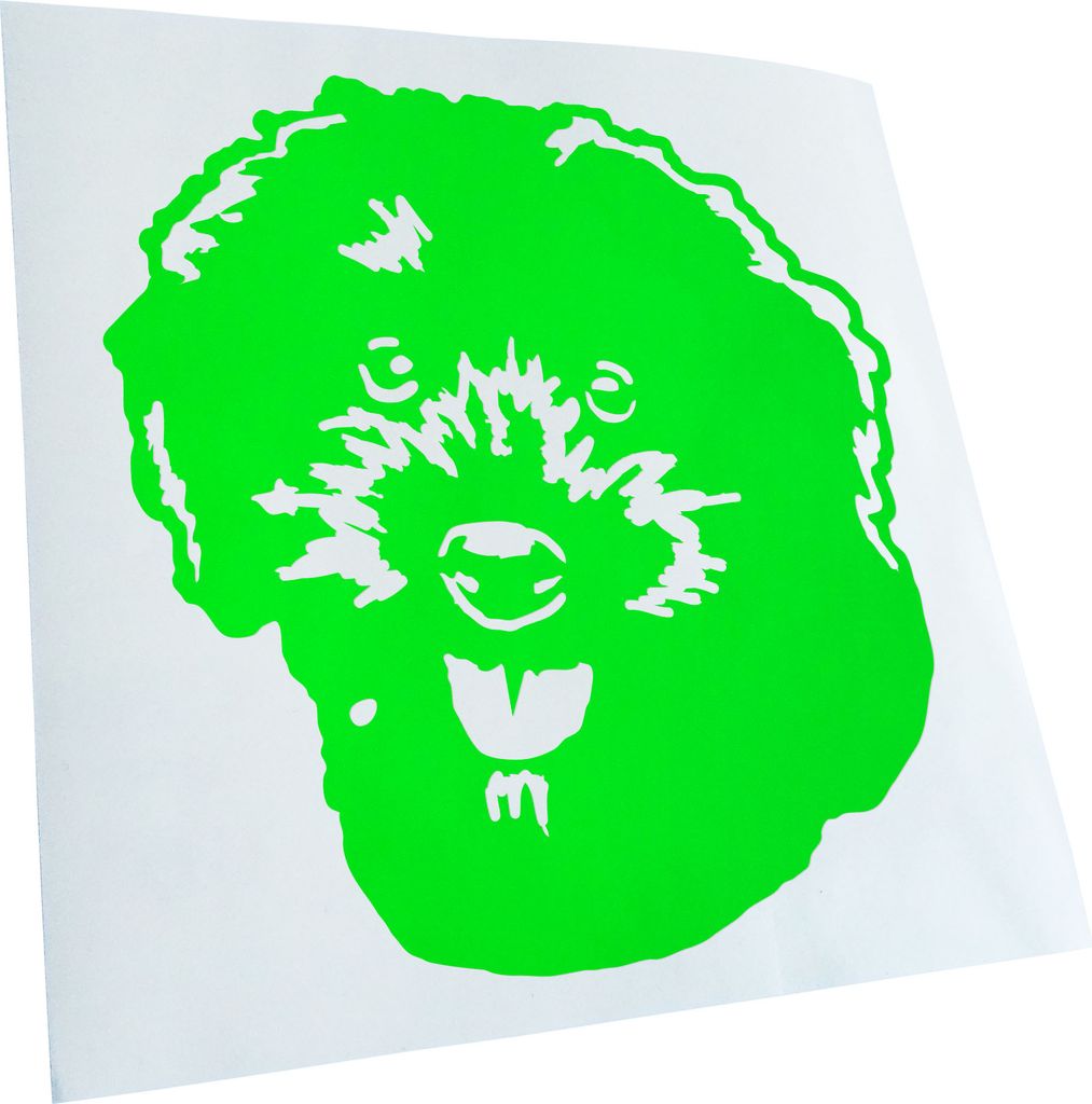Kiwistar - Autoaufkleber - Schnoodle Hund - Neongrün - 50x45cm - Aufkleber für Auto, Laptop, Fahrrad, LKW, Motorrad Mehrfarbig JDM Decal Racing