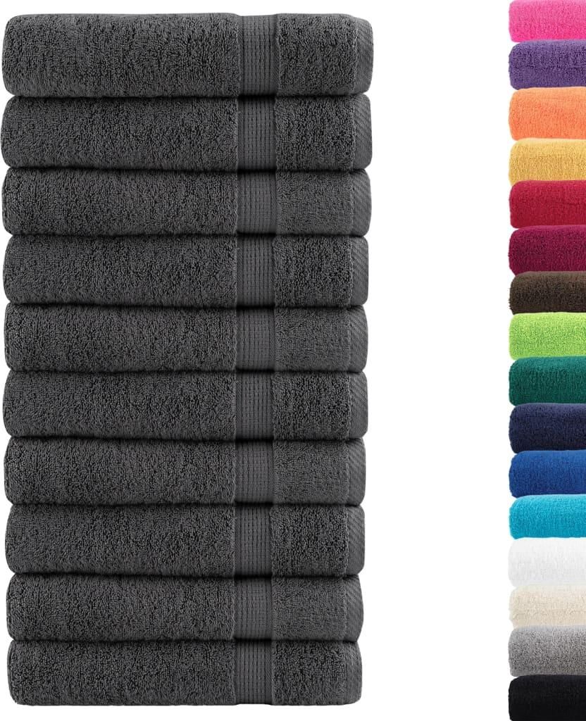 vidaXL Premium Handtücher SOLUND 50 Stk. Anthrazit 50x100 cm 600 g/m²