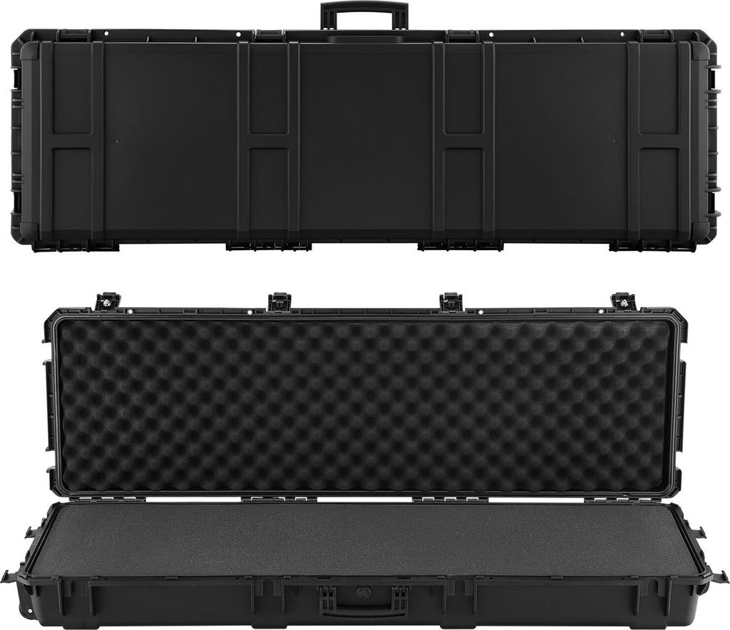 Hard Rifle Case, Lockable Rifle Case with Pre-cut Foams, 1320 mm Gun Storage with Wheels, Heavy Duty IP67 Waterproof & Dustproof Pistol Storage Cas...