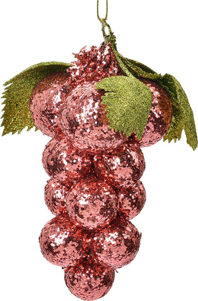 Clayre & Eef Weihnachtsanhänger 8x8x14 cm Rosa Kunststoff