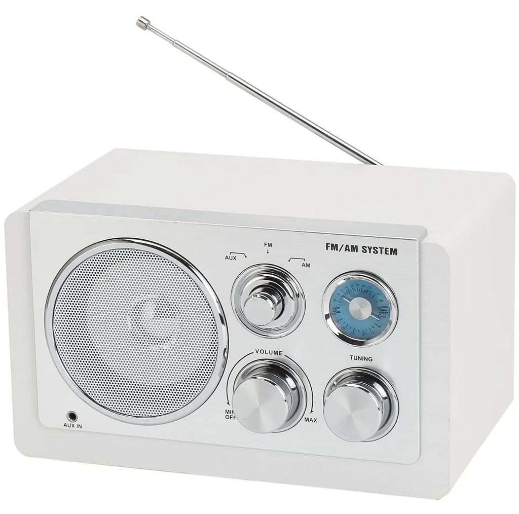 Radio analogique AM/FM Blanc - Transistor Portable Classique RF-2400