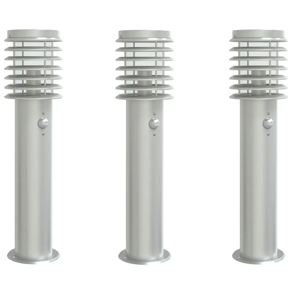 Sécurisez vos chemins avec ces 3 lampes d'allée inox à capteur 60 cm