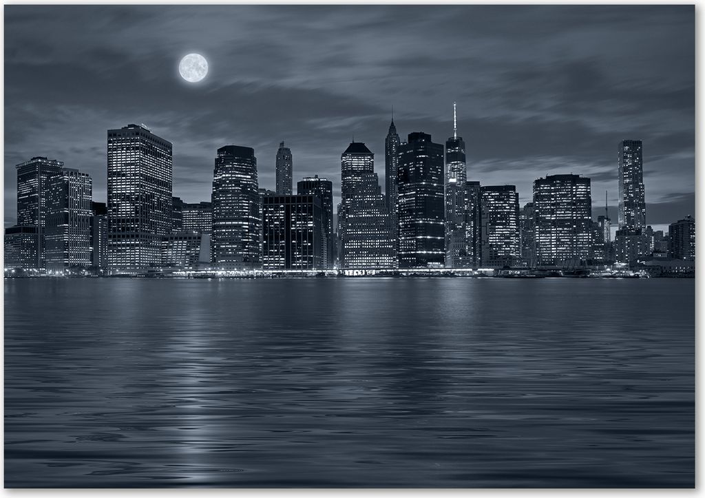 Tulup Leinwandbild - 100x70 cm - Wandkunst - Drucke auf Leinwand - Leinwanddruck - Sehenswürdigkeiten & Architektur - Schwarzweiß - New York b...
