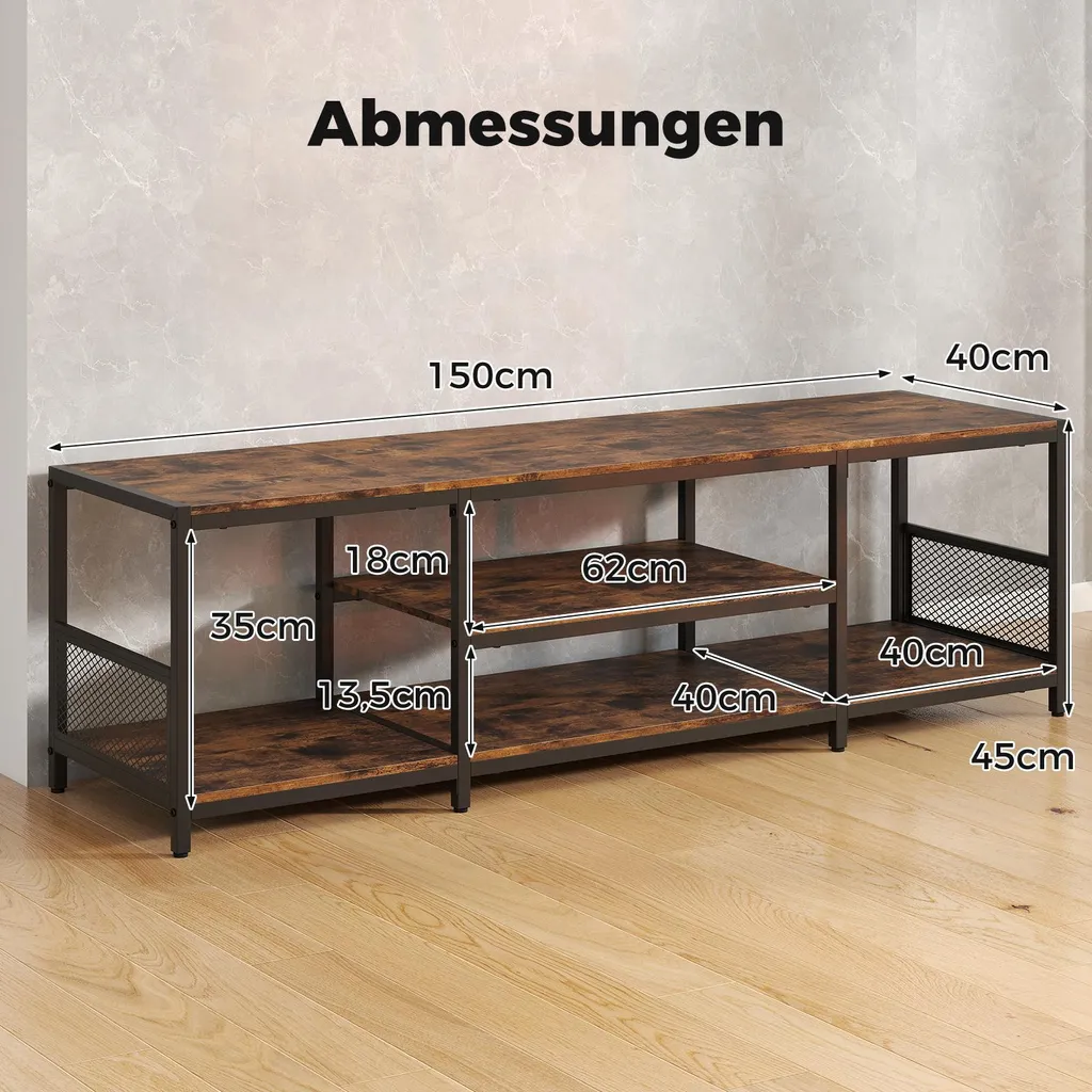 Table TV avec compartiments de rangement ouverts pour salon chic - 3