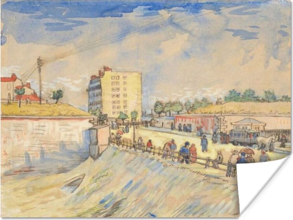 MuchoWow Poster Tor in den Verteidigungsanlagen von Paris - Vincent van Gogh 160x120 cm - Foto Plakat