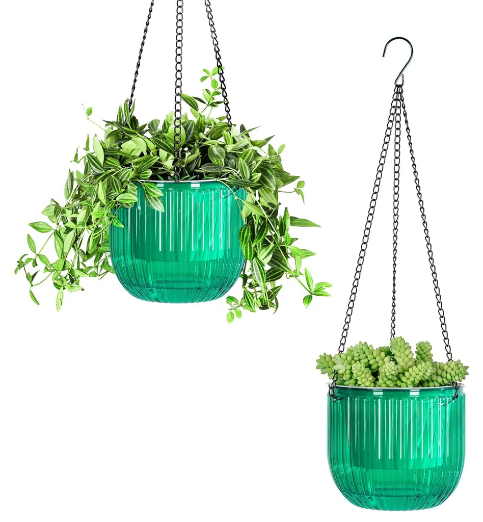 Pots suspendus pour balcon et cuisine, lot de 2, diamètre 16,5 cm